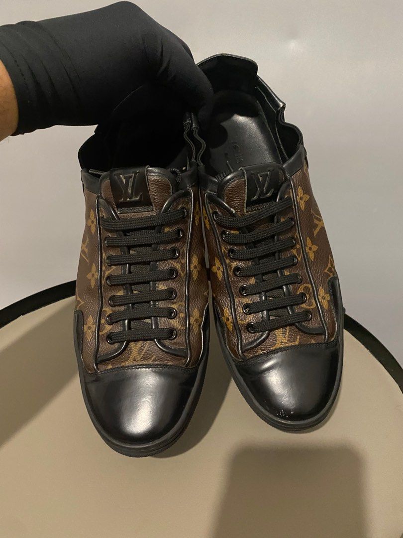 Louis Vuitton Brown Monogram Canvas And Black Leather Slalom Low Top  Sneakers Size 41 Louis Vuitton