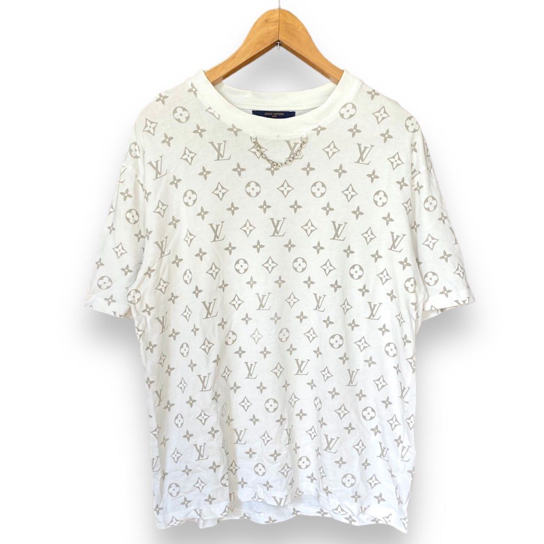 Louis Vuitton white monogram tshirt, Men's Fashion, Tops & Sets, Tshirts &  Polo Shirts on Carousell