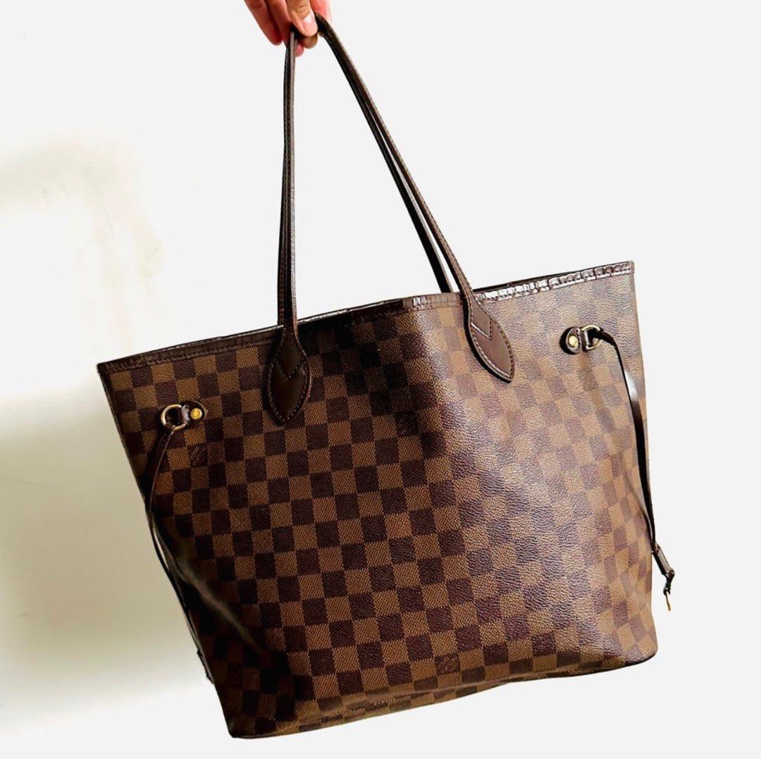 LV neverfull Damier Eben PM, Luxury, Bags & Wallets on Carousell