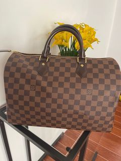 Louis Vuitton Damier Azur Speedy 35. Made in France. With Initials EAE.  Date code: BA2115., Luxury, Bags & Wallets on Carousell