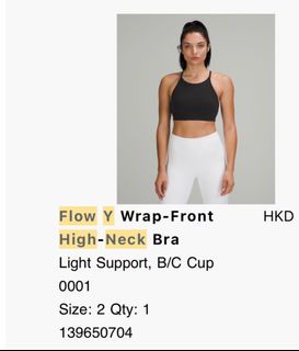 Lululemon Flow Y Wrap-Front High-Neck Bra *Light Support, B/C Cup