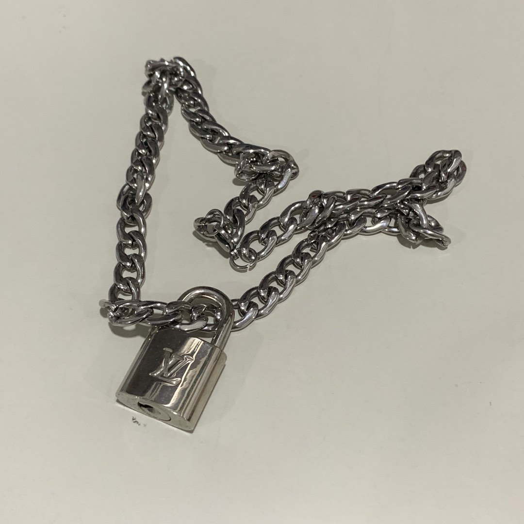Repurposed Vintage Silver LV Lock Necklace – Relic the Label