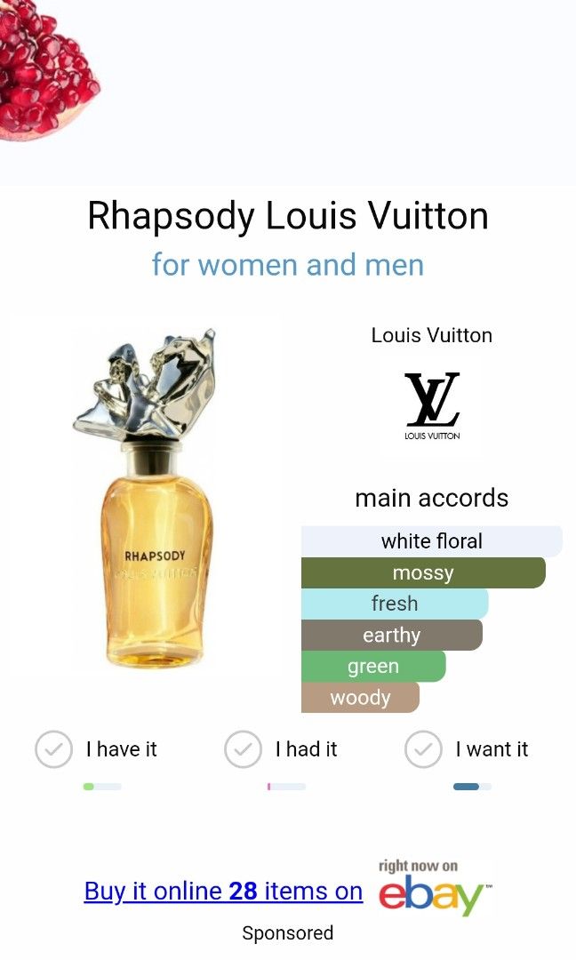 Rhapsody louis vuitton for unisex EDP 100ml, Kesehatan & Kecantikan, Parfum,  Kuku & Lainnya di Carousell