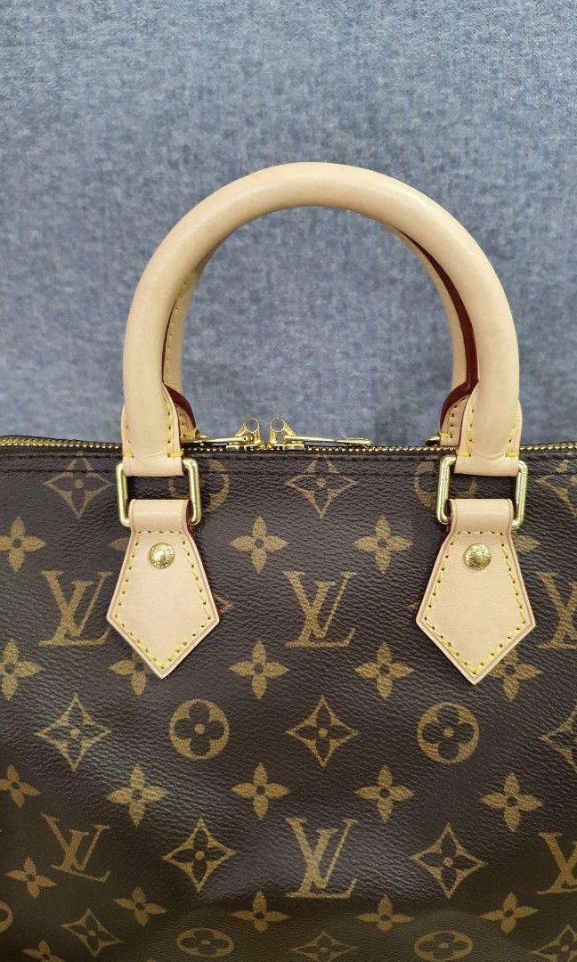 Louis Vuitton Speedy 35 Hand Bag Vintage 80s 90s Brown Leather LV Monogram