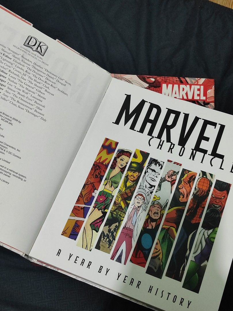 Marvel Chronicles : A Year on Year History Book (Category: Comics & Manga) located in Bacoor. Submitted by yehoshua07 (Listing ID 1260098399, Image 3). Description: Marvel Chronicles : A Year on Year History Book for sale The book itself is in best condition but the box cover has minor damage on the back corner. slightly negotiable. Can do meetup nearby SM Bacoor or in Makati around V.A. Rufino.