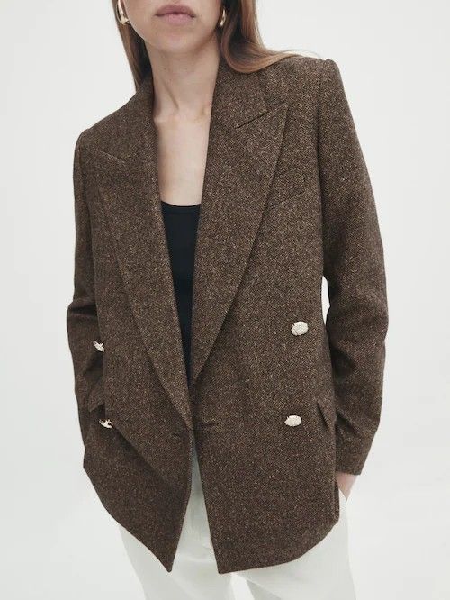 Massimo dutti discount herringbone blazer
