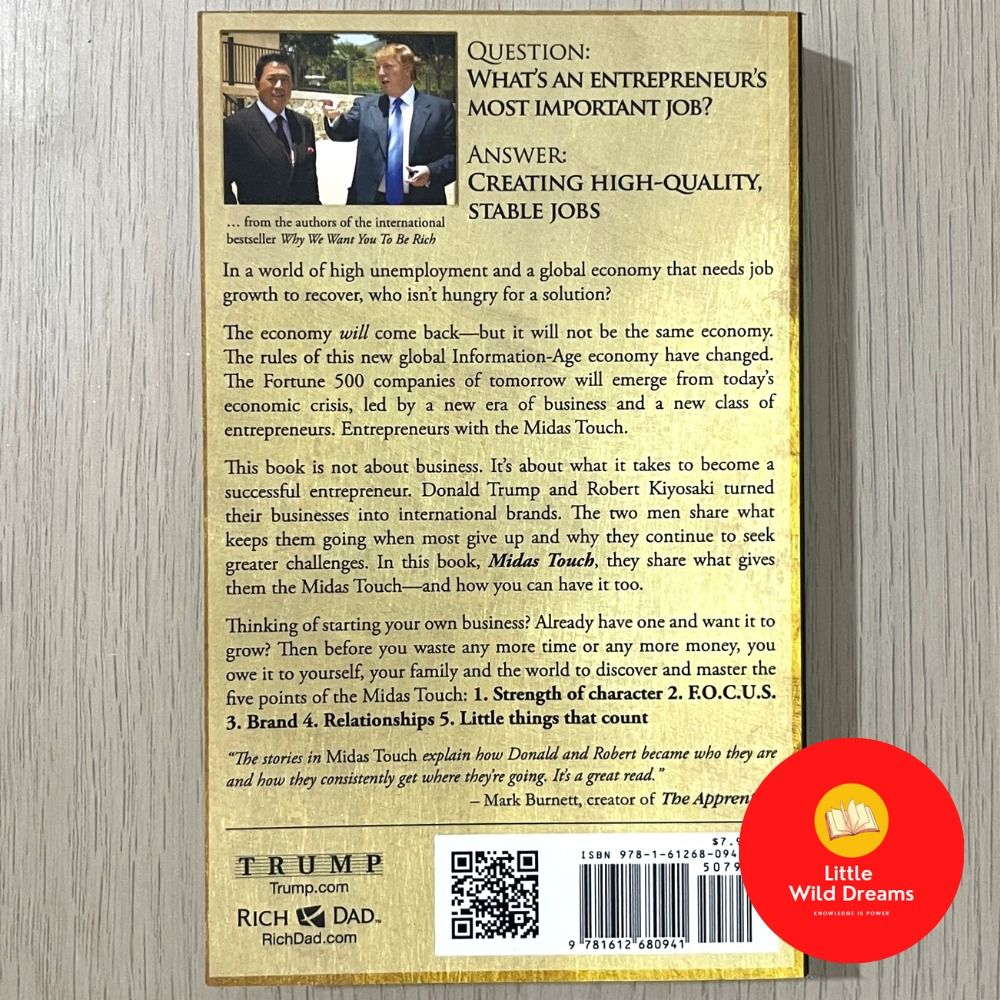 MINOR DEFECT CLEARANCE: Midas Touch: Why Some Entrepreneurs Get Rich-And  Why Most Don't Donald J. Trump, Robert Kiyosaki, Hobbies & Toys, Books &  Magazines, Storybooks on Carousell
