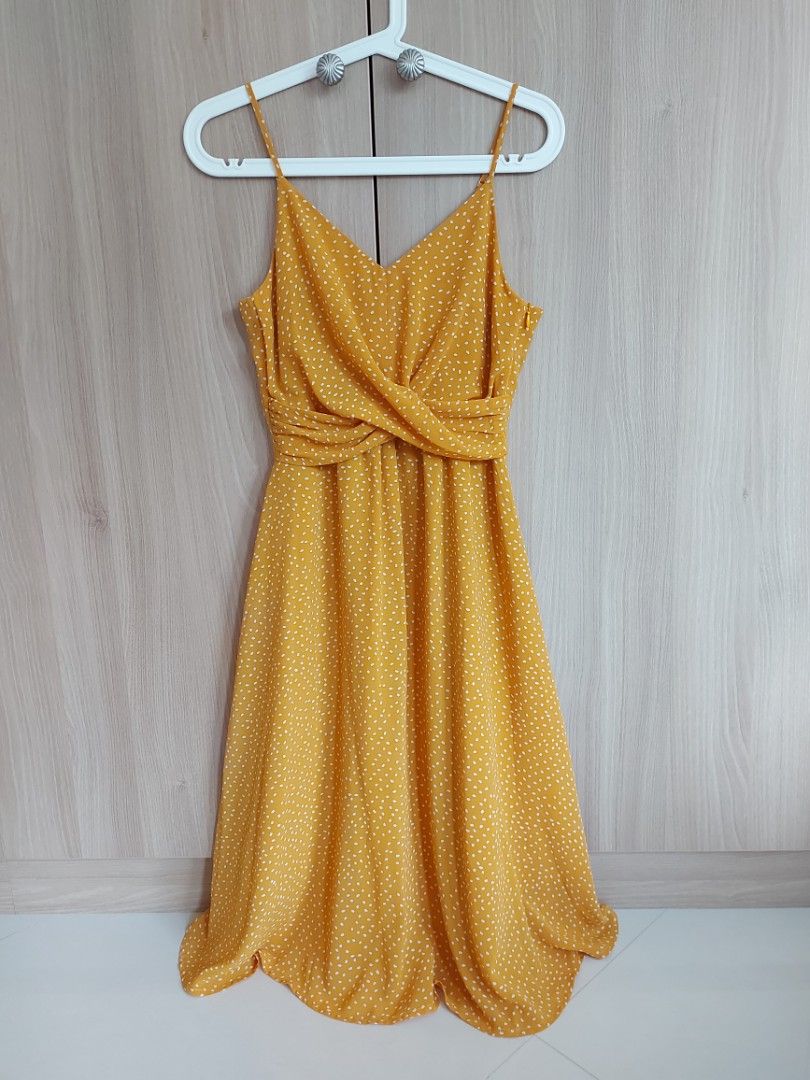 Chiffon mustard dress hot sale