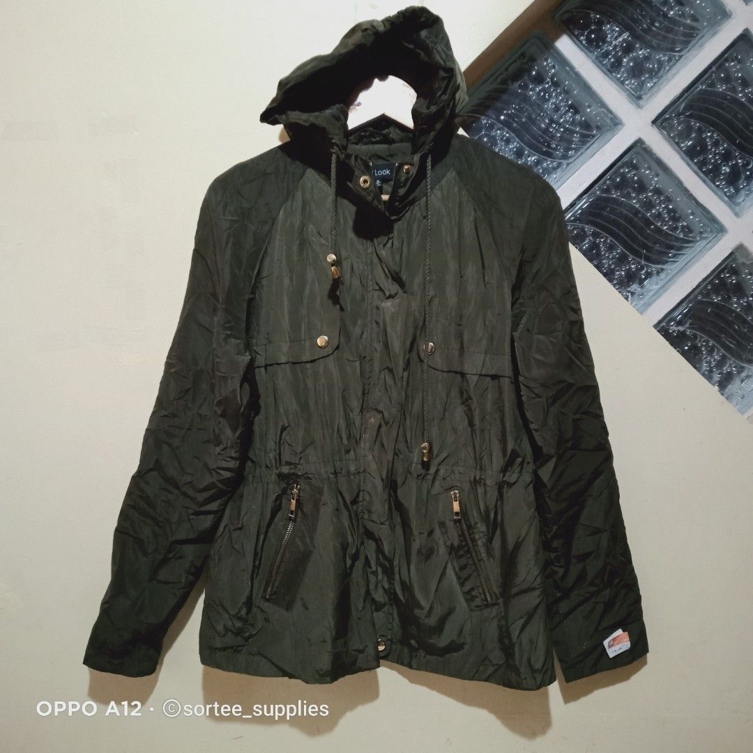 Army green windbreaker clearance womens