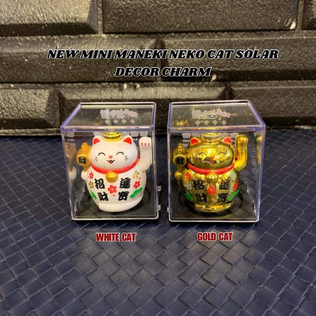 Maneki Neko Donkey Products - Mini Chat Porte-bonheur Lilas, à Tête Qui Bouge, Plastique