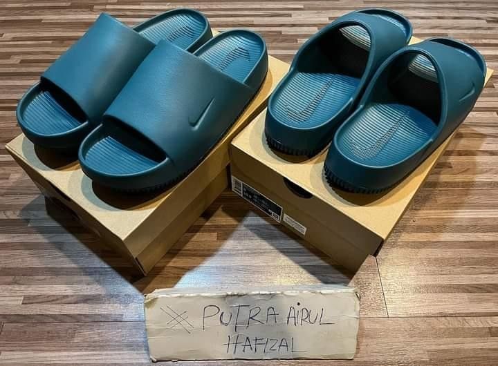 Nike slides sales teal