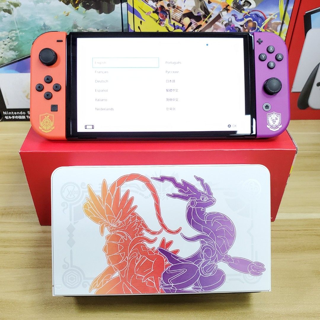 全新特價Nintendo Switch 寶可夢朱/紫版OLED款式遊戲主機100%保證原廠