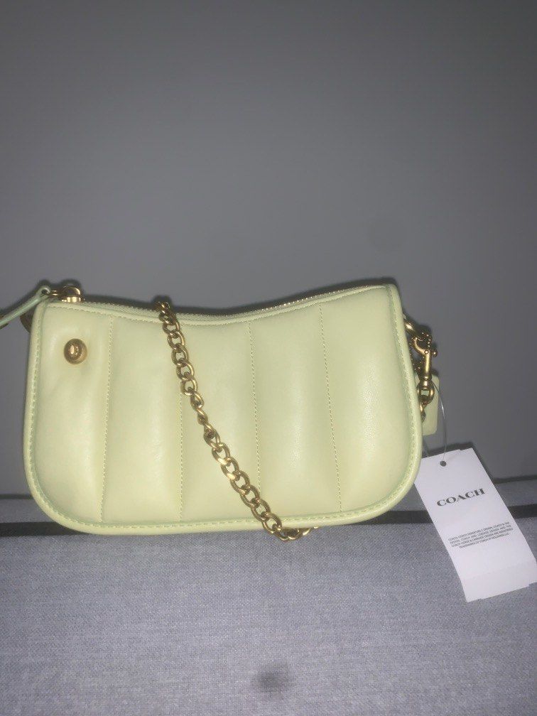 OLIVE BABY GREEN ORIGINAL COACH LAMBSKIN SHOULDER BAG