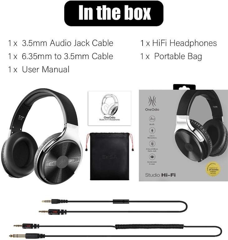OneOdio Wired Headphones - Over Ear Headphones with Noise Isolation Dual  Jack Professional Studio Monitor & Mixing Recording Headphones for Guitar  Amp Drum Keyboard Podcast PC Computer, Audio, Headphones & Headsets on