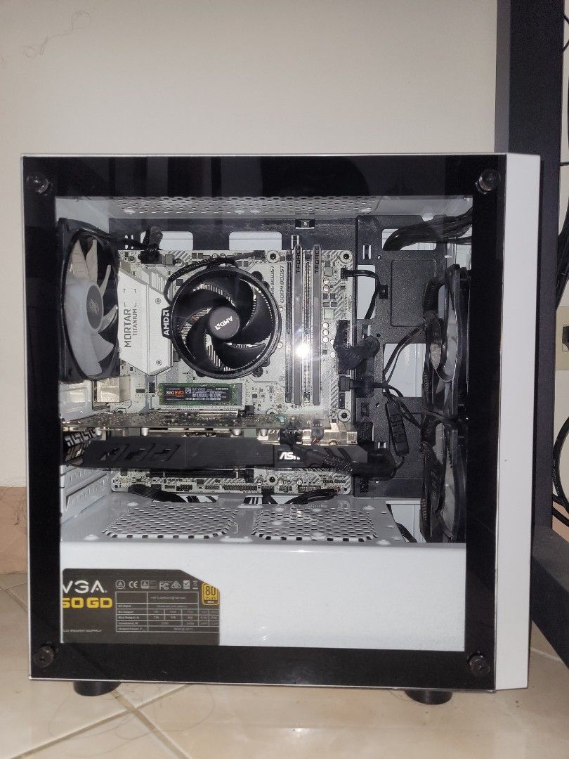 PC parts (Category: Desktops) located in Taguig. Submitted by kei2539 (Listing ID 1259988184, Image 1). Description: AMD Ryzen 5 2600 (P2,500) MSI B450M Mortar Titanium (P3,500) EVGA 550 GD 550W 80+ Gold (P2,000) Asrock Phantom RX 570 4gb GDDR5 (P3,500) No box included RFS: Upgraded.