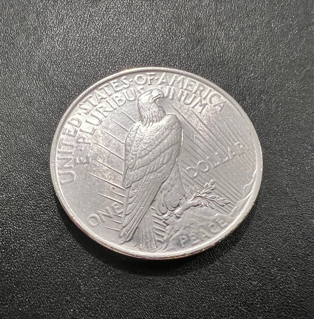 美國1923年和平鴿1美元900 銀幣重量26.96g AUNC 品, 興趣及遊戲, 收藏品及紀念品, 錢幣- Carousell