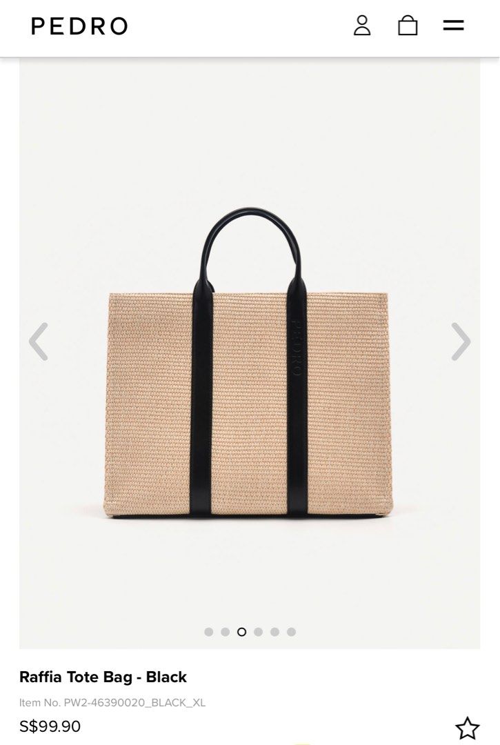 Black Raffia Tote Bag - PEDRO US