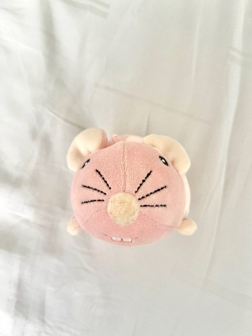 Pink rat keychain plush, Hobbies & Toys, Toys & Games on Carousell