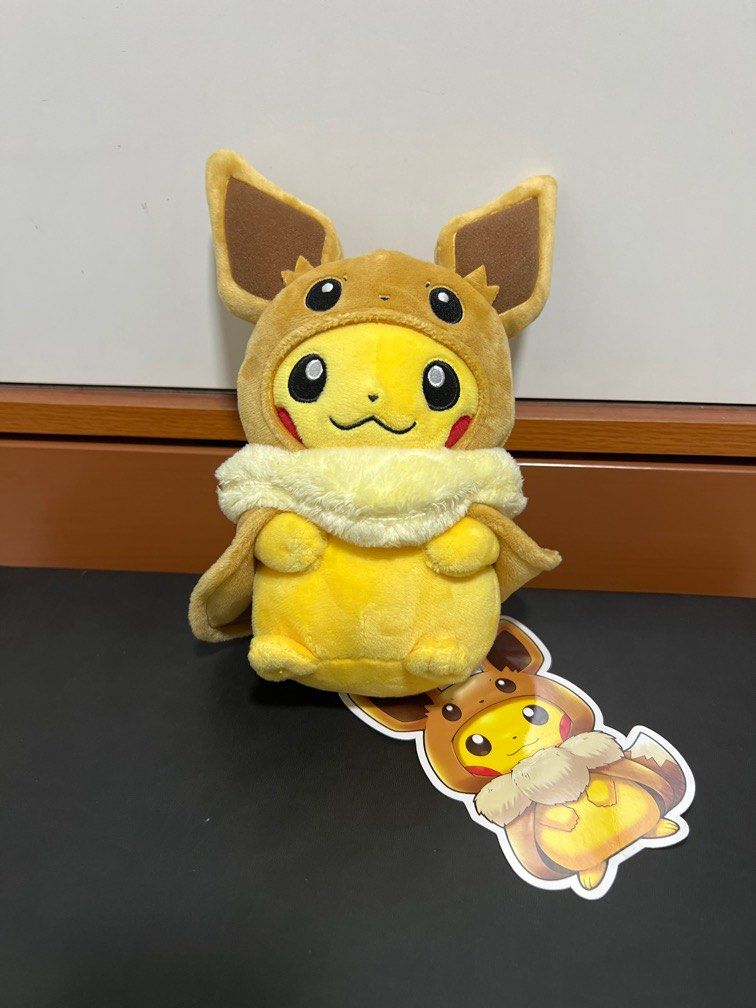 Pokemon Center Pikachu with Eevee Poncho Plush Hobbies Toys