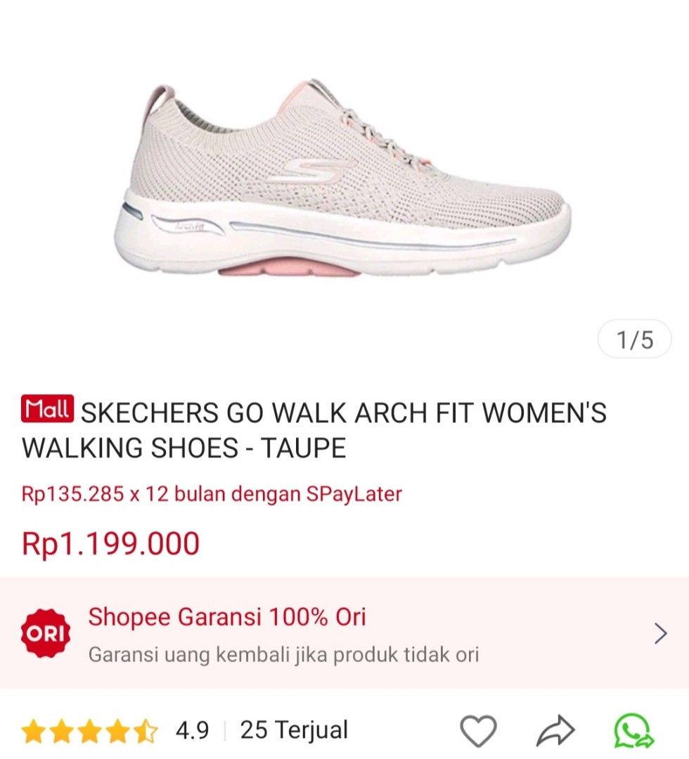 Preloved Sepatu Skechers Go Walk Arch Fit Women's Walking Shoes