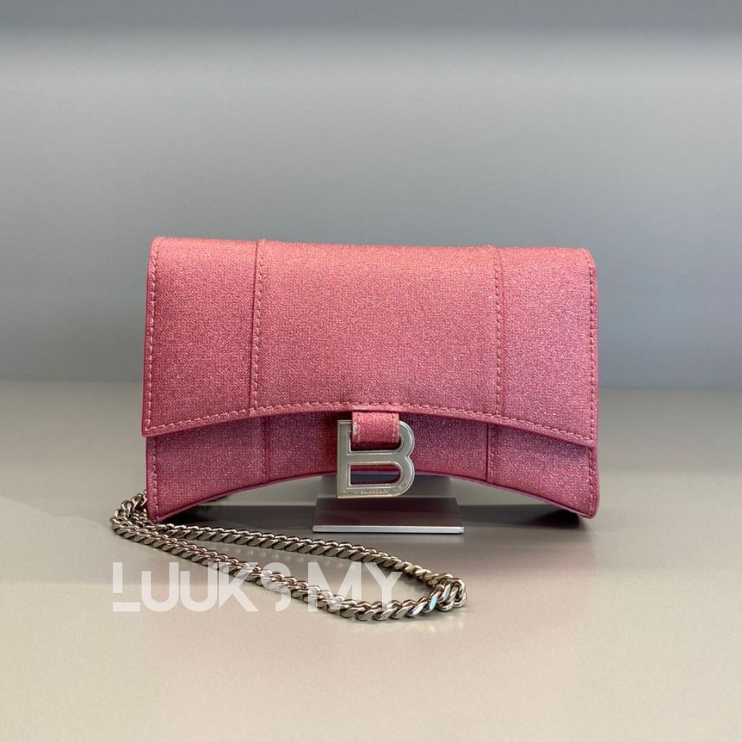 Balenciaga wallet on chain pink cheap