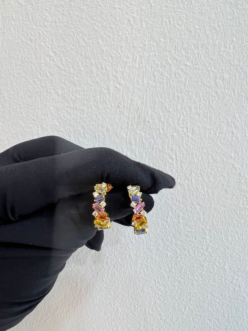 Rainbow best sale sapphire earrings