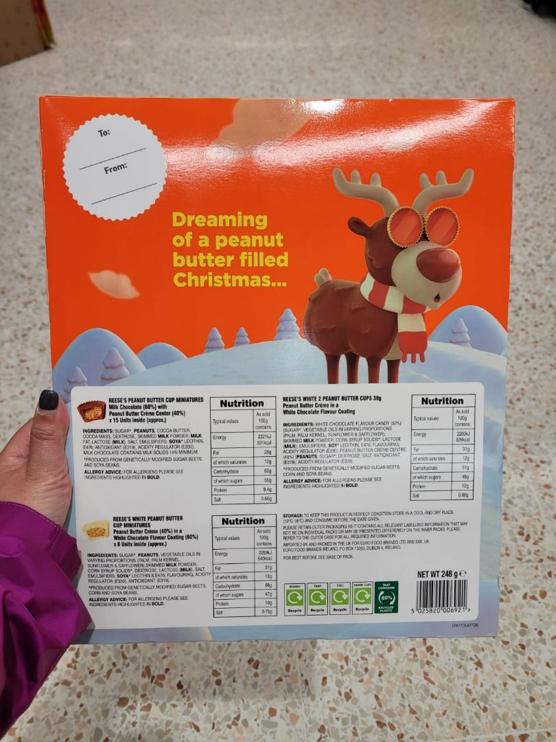 英國代購】Reese #39 s Advent Calendar 248g ｜Peanut Butter｜聖誕倒數月曆 嘢食 嘢飲 包裝食物
