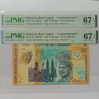 RM50 Sukom KL 98 268168 PMG67 Superb Gem UNC