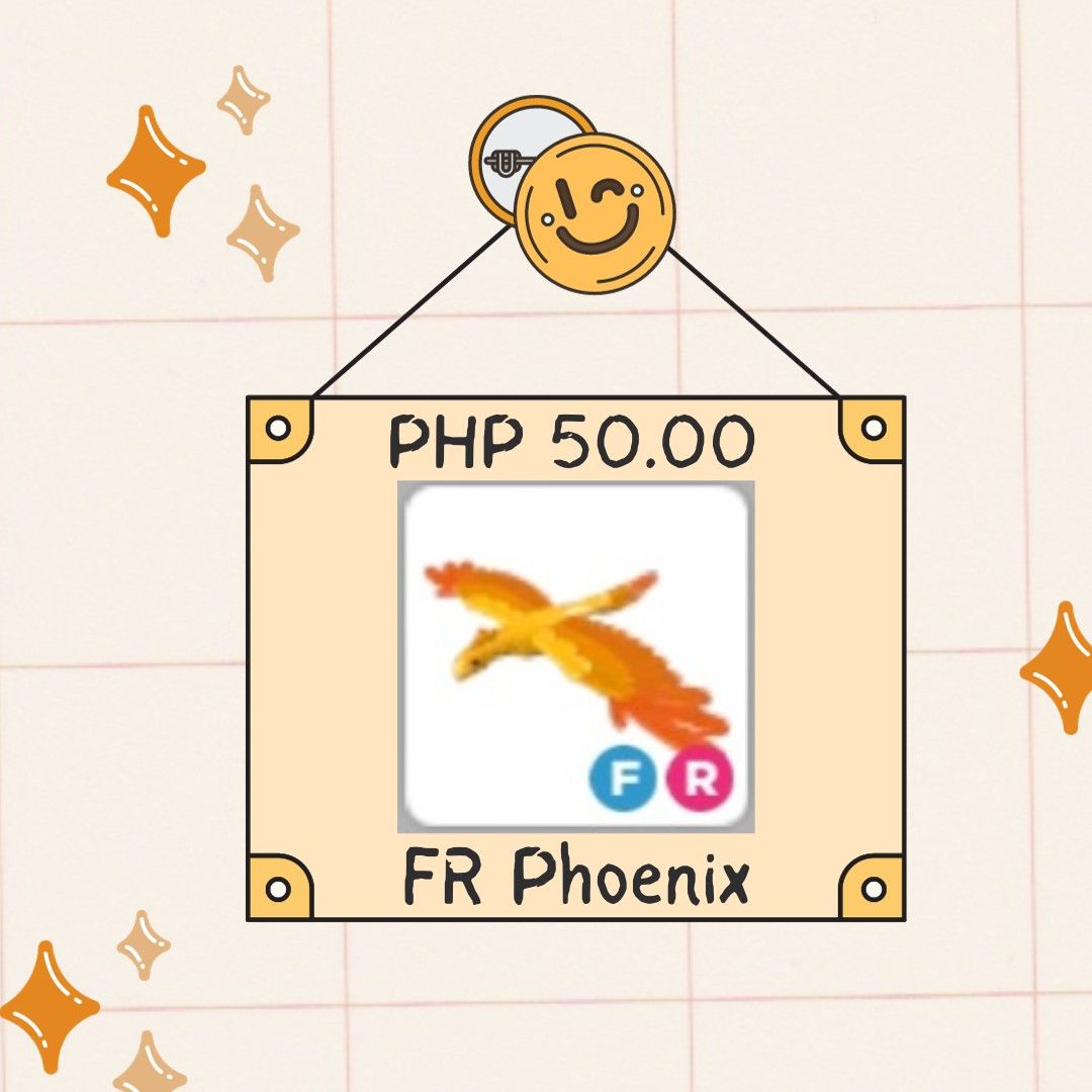 Roblox/Adopt Me | Phoenix (Category: Others) located in Antipolo. Submitted by loura21 (Listing ID 1252342592, Image 1). Description: Hello Guys, I'm selling Adopt Me Pets. I don't make reservations and stock pets that are not on my list anymore. Even in my last description, I wrote "Strictly payment first before trading or reservations." But most of the buyers just make reservations and in the end, they do not buy the pets..