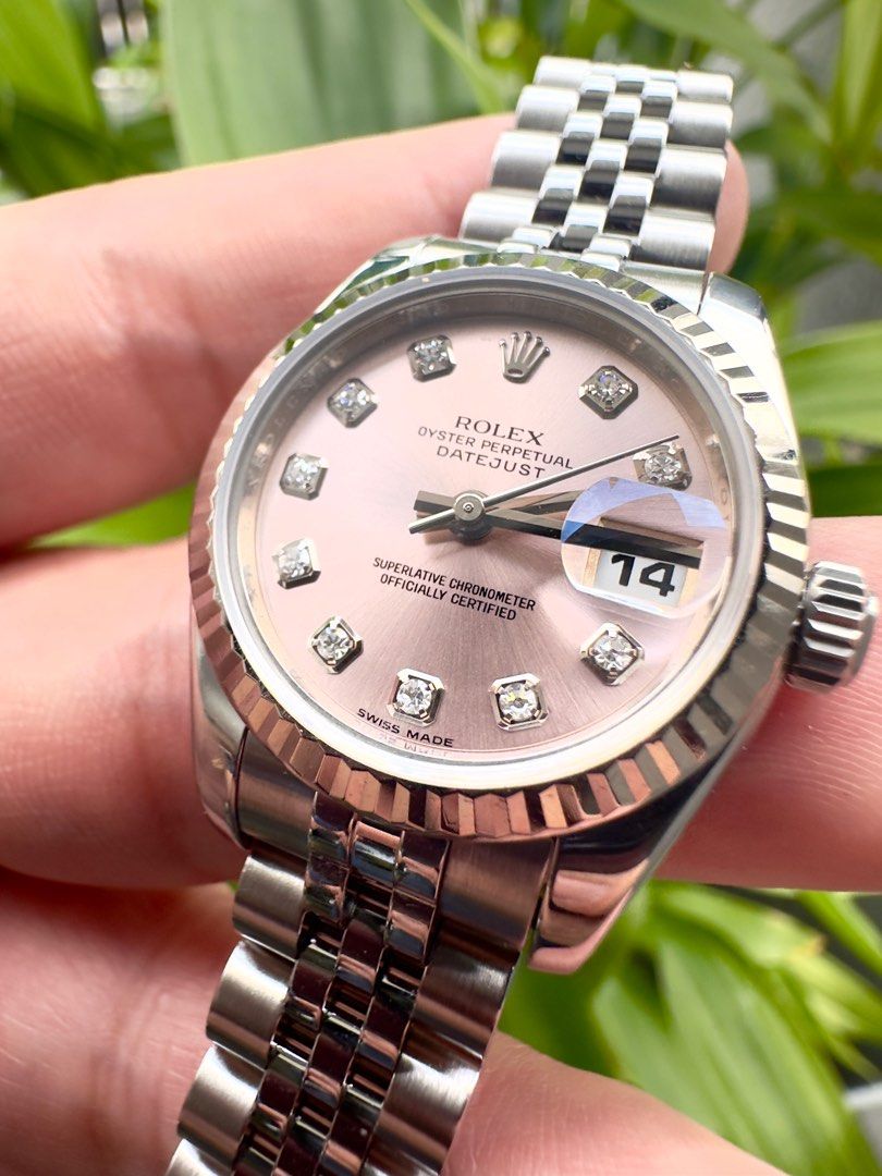 Pink store diamond rolex