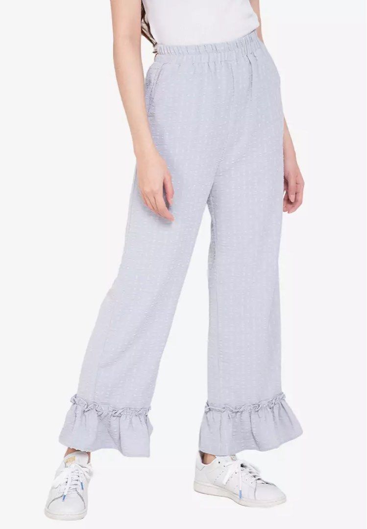 Ruffle Hem Pants Women s Fashion Bottoms Other Bottoms on Carousell