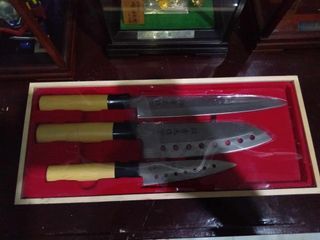 Set of japanese chef knives