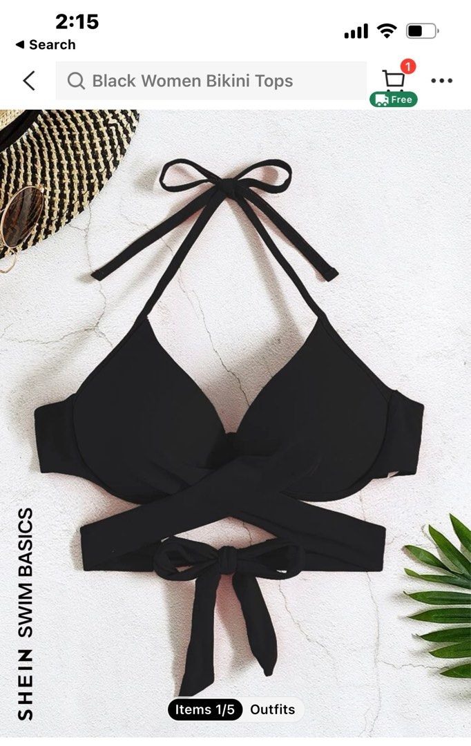 Women's Black Bikini Tops