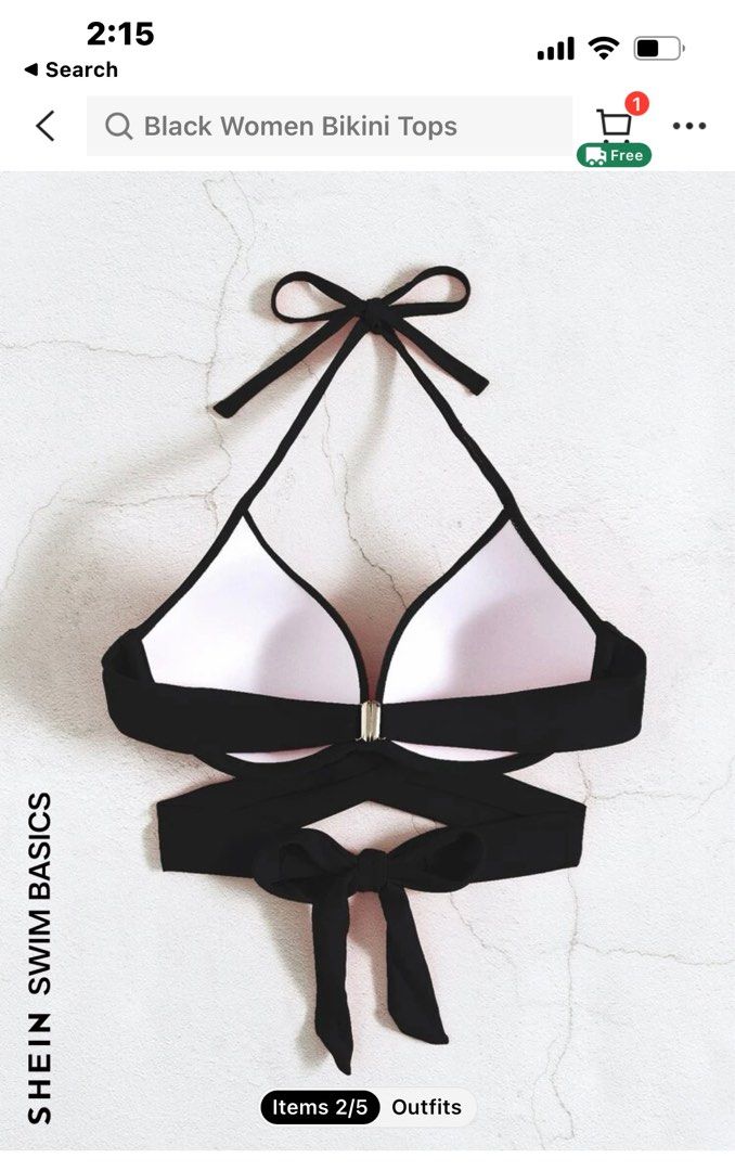 Women's Black Bikini Tops