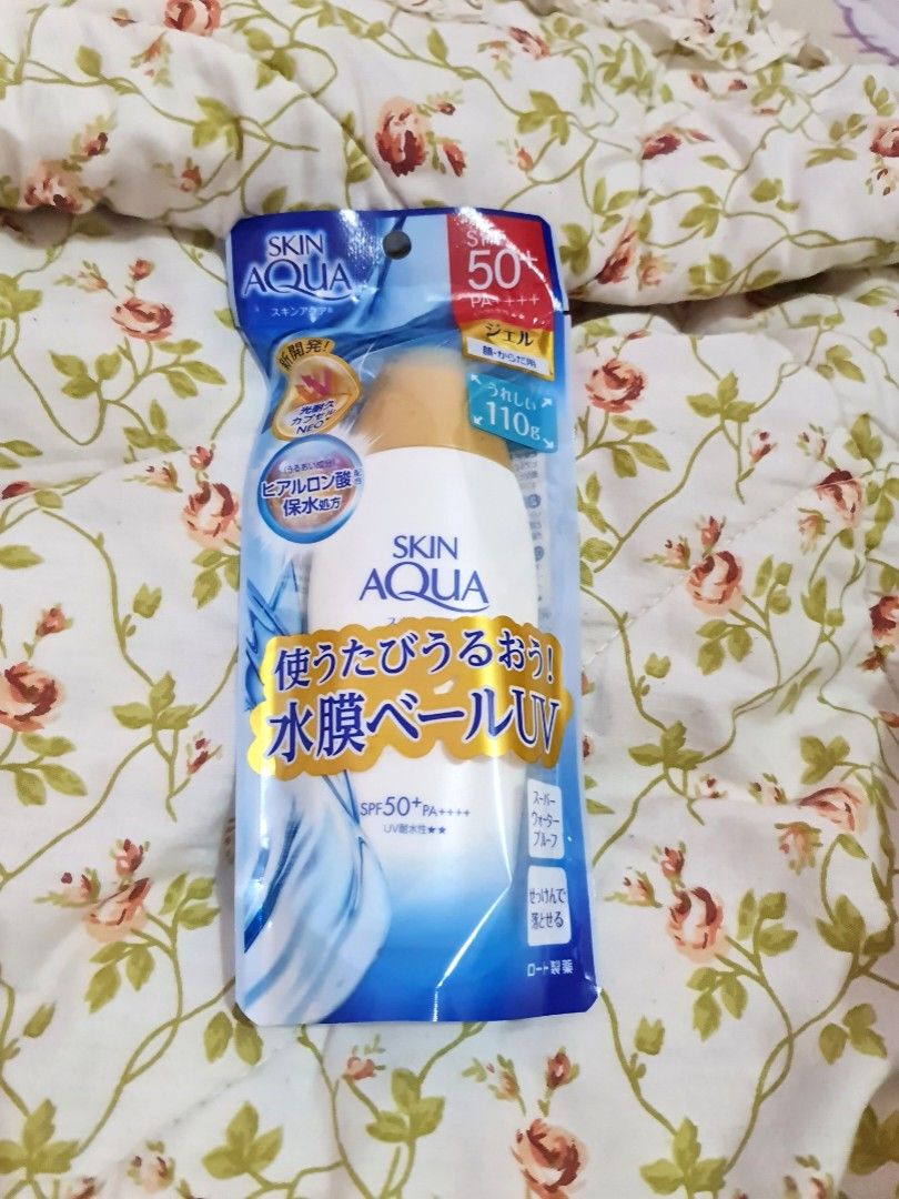 Skin Aqua Sunscreen Jepang, SPF 50+PA++++, Kesehatan & Kecantikan