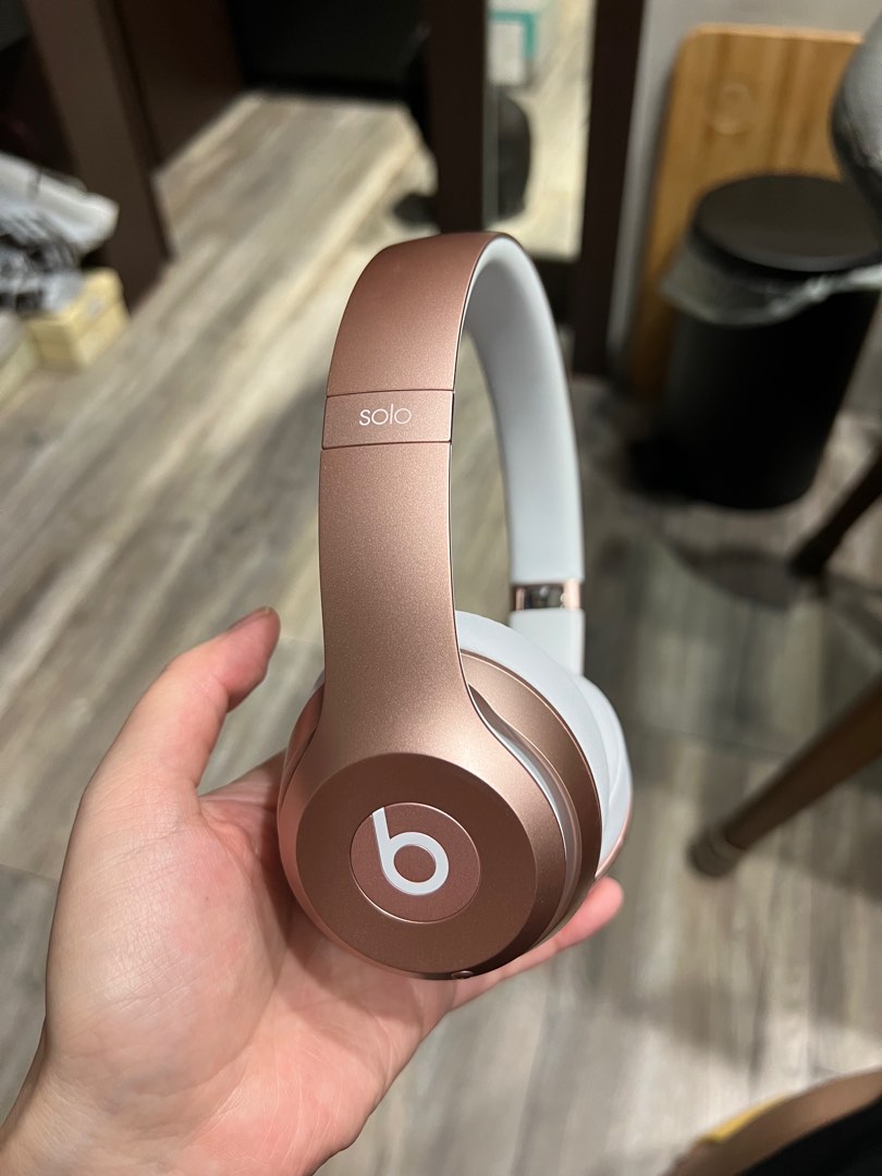 beats solo2 wireless玫瑰金耳戴式耳機, 耳機及錄音音訊設備, 頭戴式