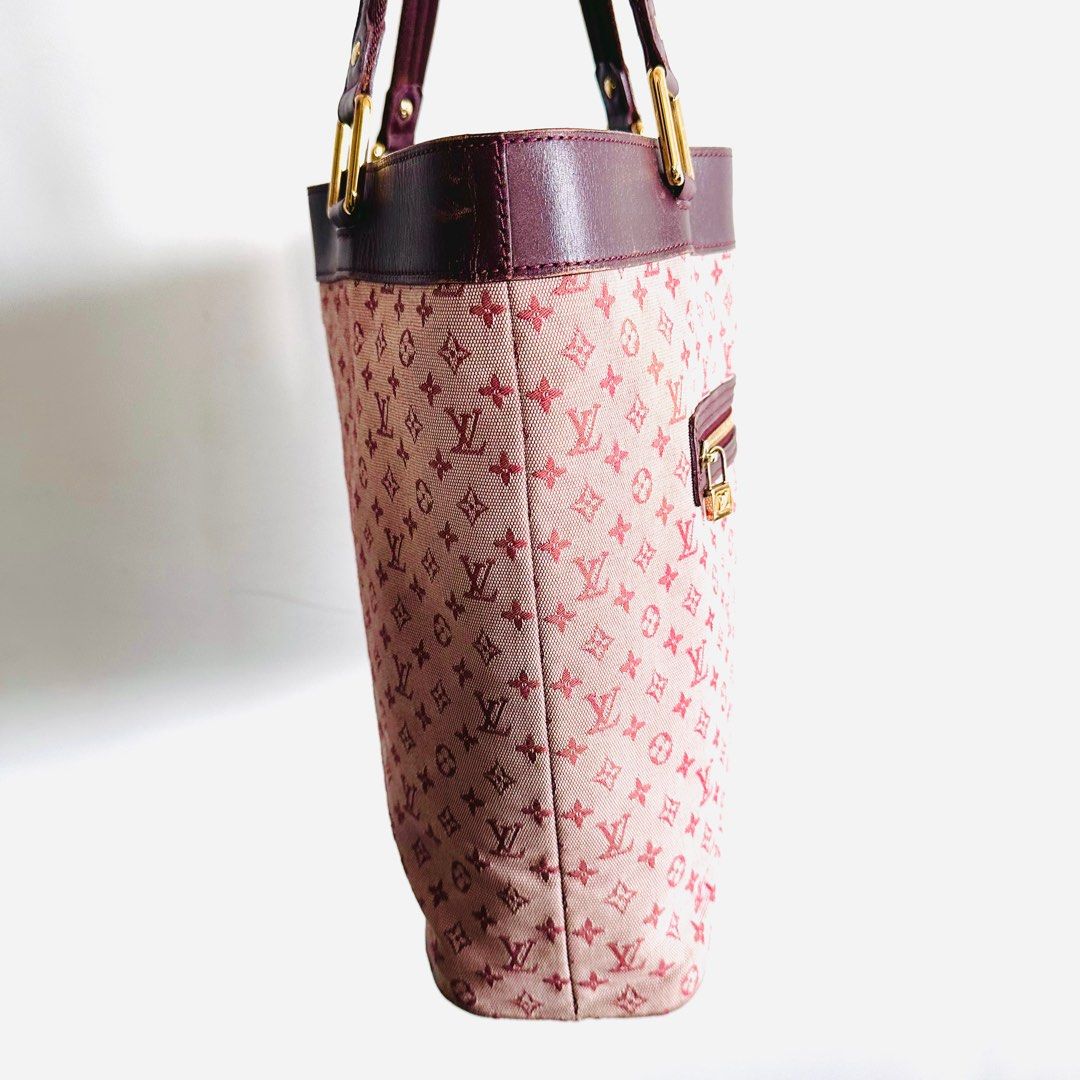 STEAL Louis Vuitton LV Mini Lin Lucille Pink GHW Monogram Logo Shopper Shoulder Tote Bag Authentic