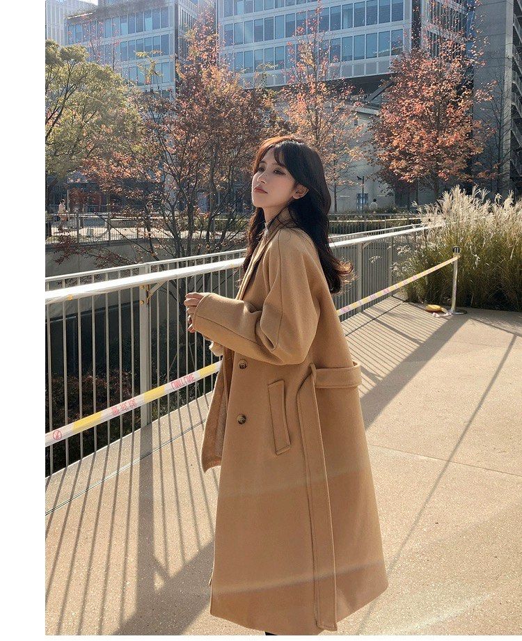 Tan Brown Long Coat Spring Winter Autumn Trench Coat Women s