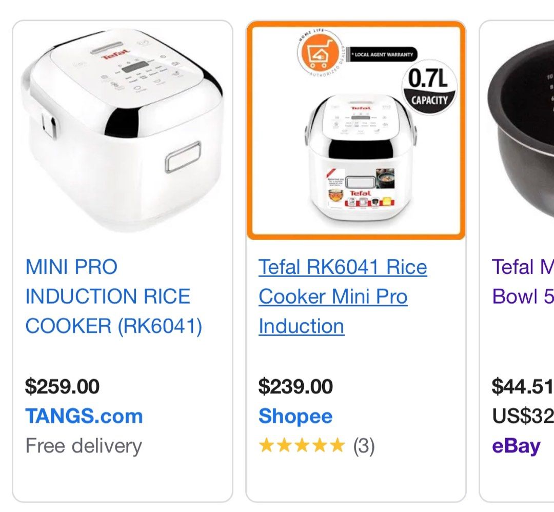 Tefal Mini Pro Induction Rice Cooker, TV & Home Appliances, Kitchen