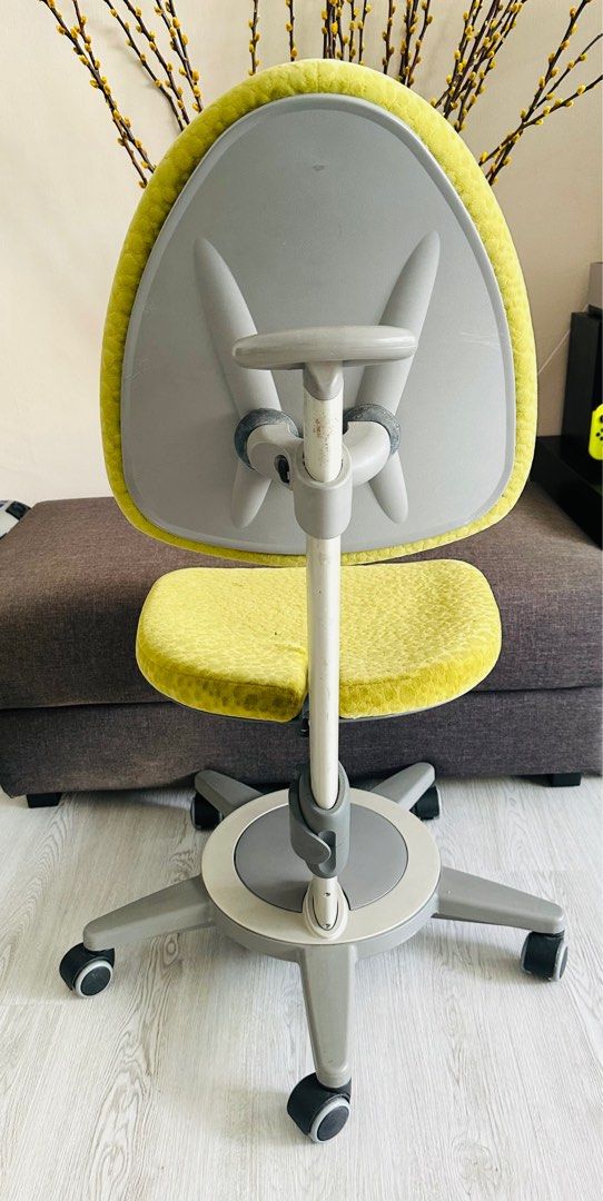 Chaise Enfant évolutive Chaise Pivotante Réglable En Hauteur, Chaise De Bureau Sans Accoudoirs Tissu Vert