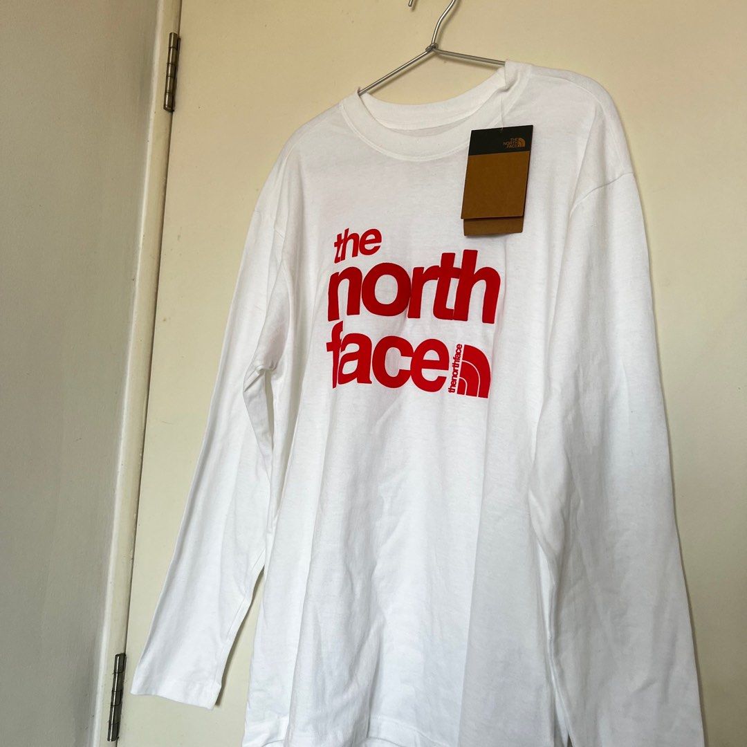 The north face white long sleeve top Men s Fashion Tops Sets