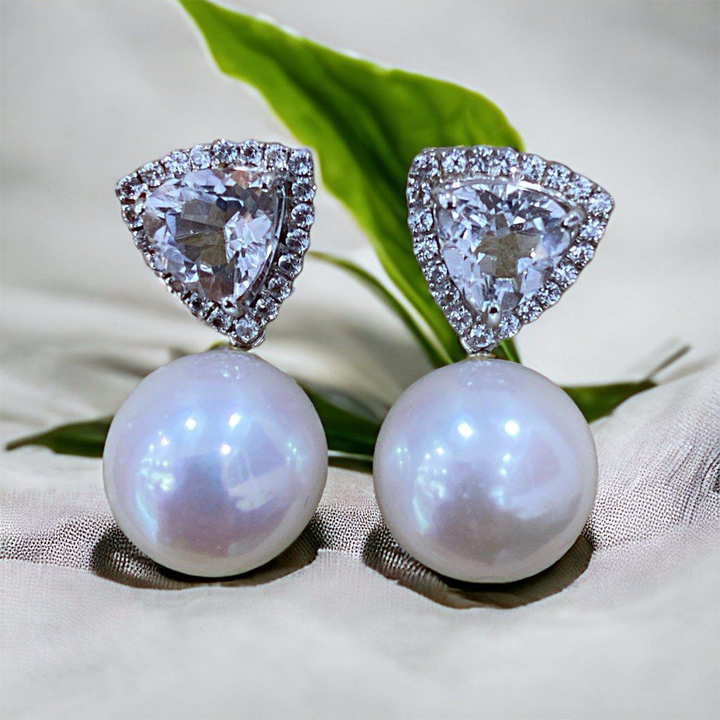 White outlet topaz studs
