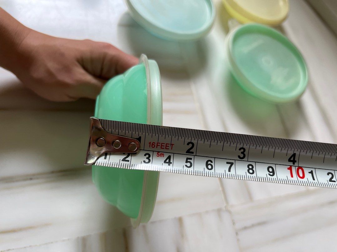 Tupperware 11cm diameter round storage containers x 5, Furniture & Home ...