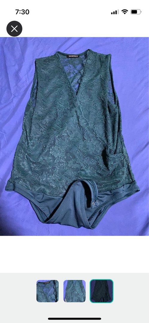 Turquoise lace bodysuit XL (Category: Undergarments & Loungewear) located in Quezon City. Submitted by jbbuen (Listing ID 1260050393, Image 3). Description: Fits XL.