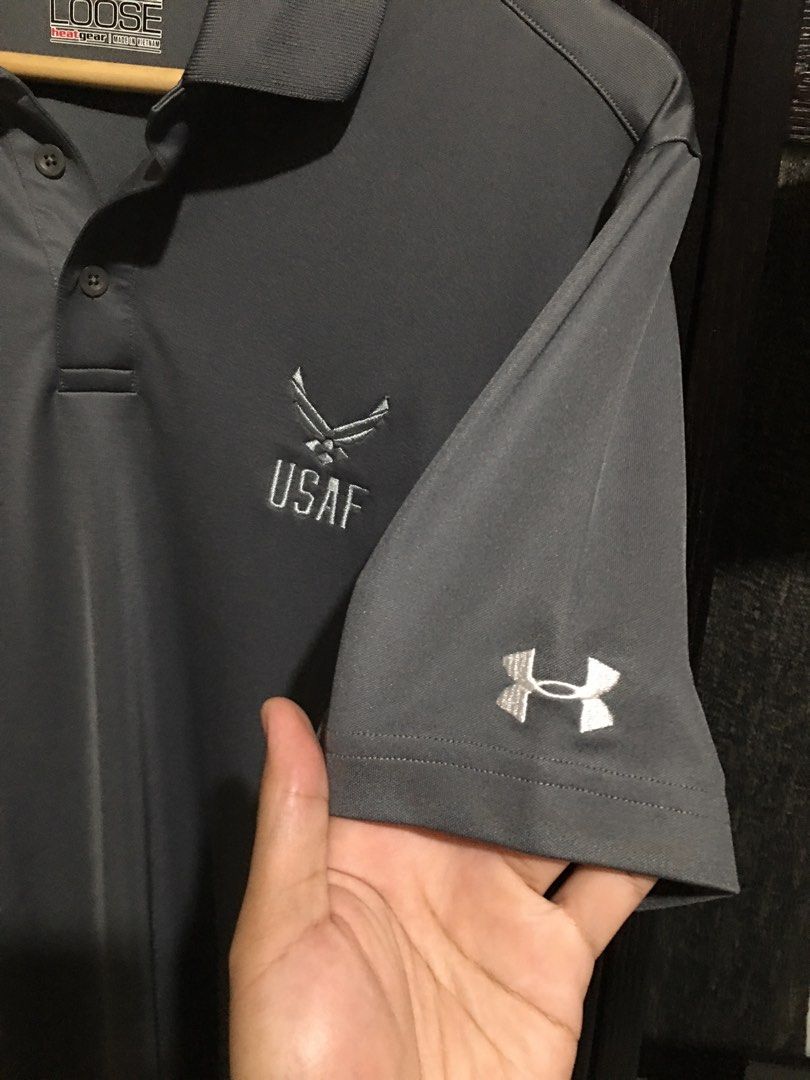 Under Armour x US Air Force Polo Grey Heat Gear good as new