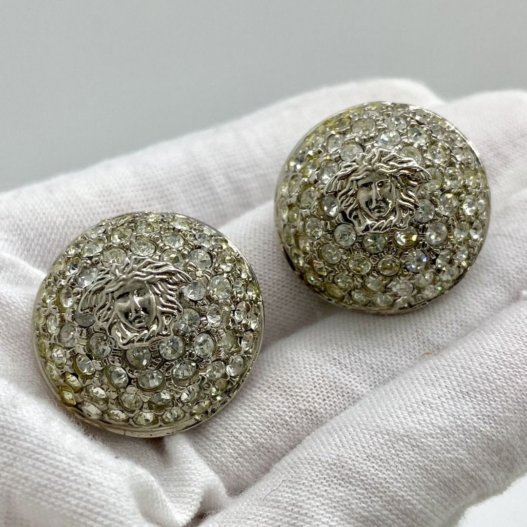 Versace medusa earrings silver cheap