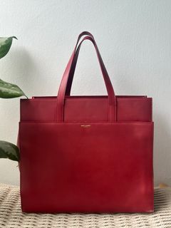 Yves Saint Laurent, Bags, Saint Laurent Kahala Red Canvas Tote Vintage