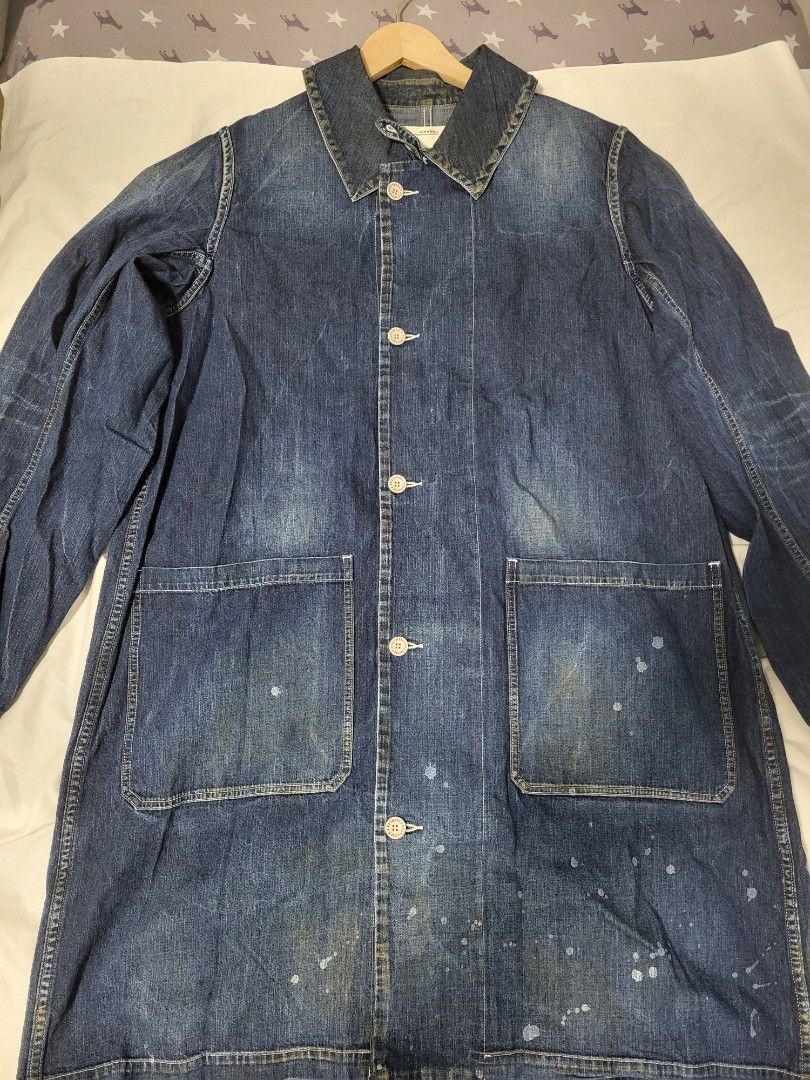 全新未剪牌Visvim Grease monkey coat DRY Denim size 3, 男裝, 外套及