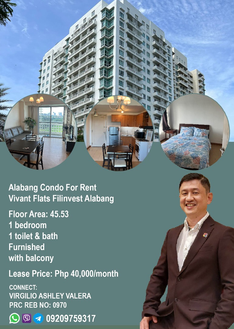 Vivant Flats Filinvest Alabang Condo For Rent, Property, Rentals