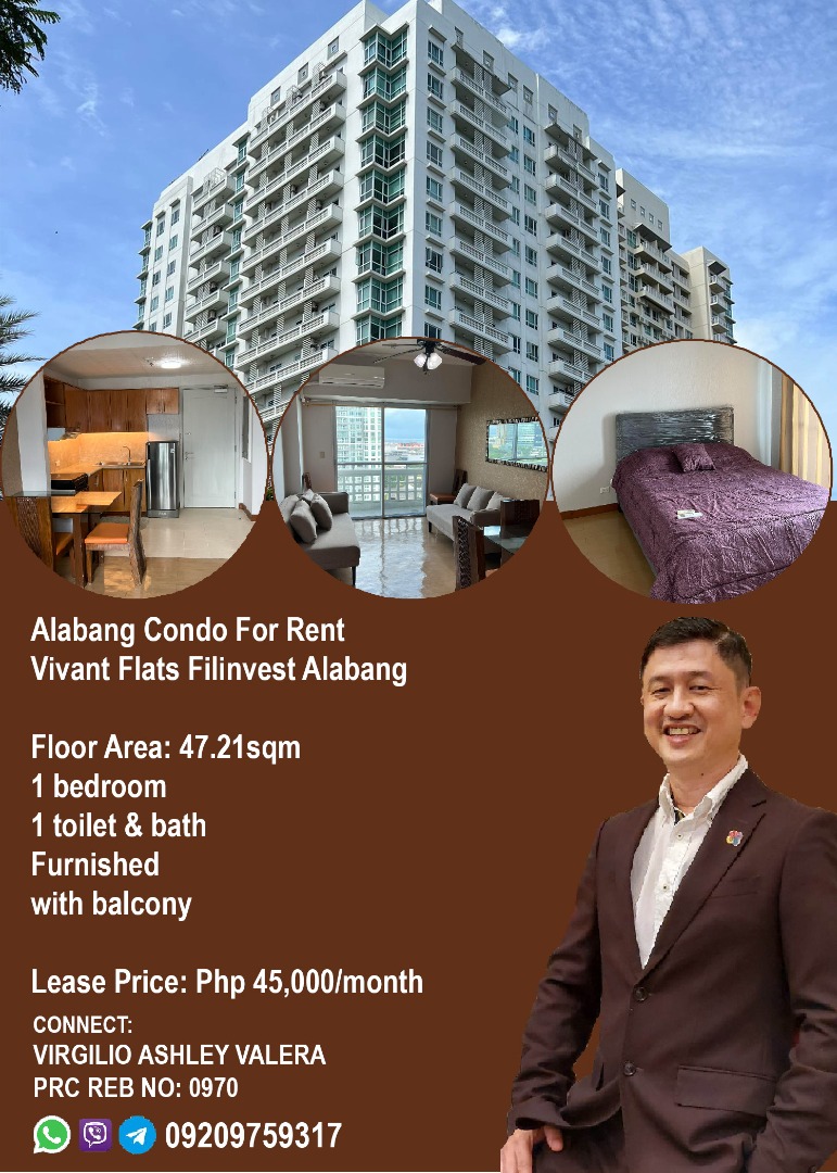 Vivant Flats Filinvest Alabang For Rent, Property, Rentals, Apartments